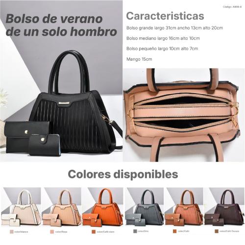 Set de 3 bolsos para mujer A909-8