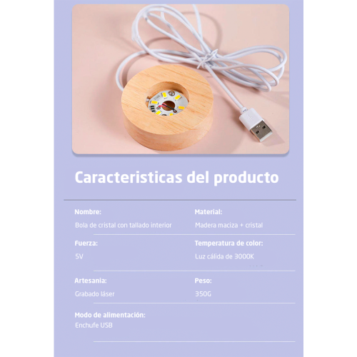 Lampara de bola de cristal de 6 CM (esferas) PS-BC43