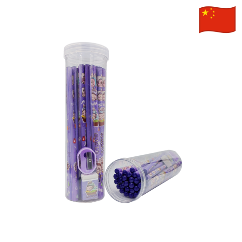 Set de lapices tajador y goma Labubu LBB-Env-Lila