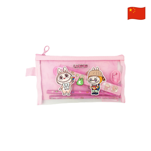 SET DE DIBUJO PEQUEÑO LABUBU COLOR ROSA