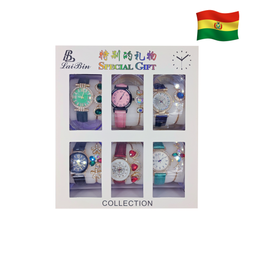 Colección de 6 relojes y 6 pulseras metalicas 18