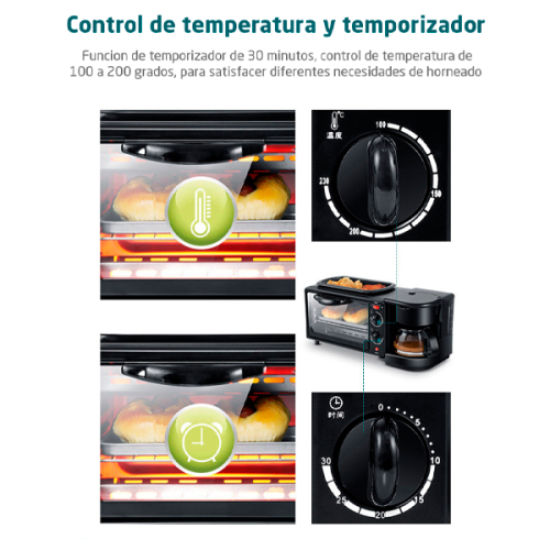 Máquina de desayuno 3 en 1,horno electrico multifuncional  SC-2006