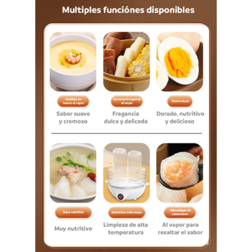 Mini vaporera para huevos electrica de 2 pisos SC-3102