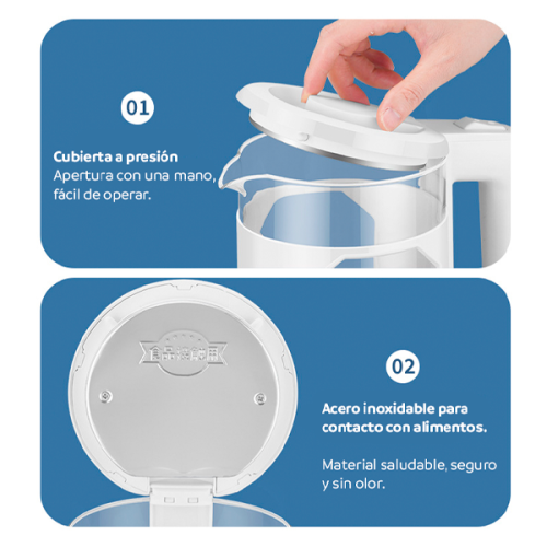 Hervidor eléctrico de 2 litros de vidrio  SC-334