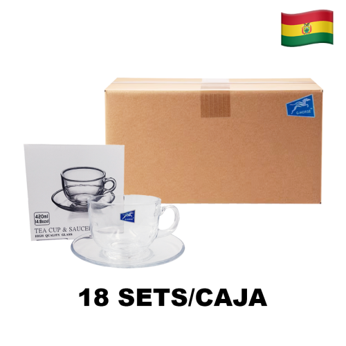 Taza de café con platillo BMDPT-01 (CAJA X 18SETS)