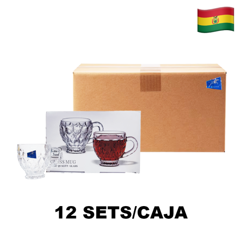 Set de 6 tazas de cristal BMZB45C (CAJA X 12SETS)