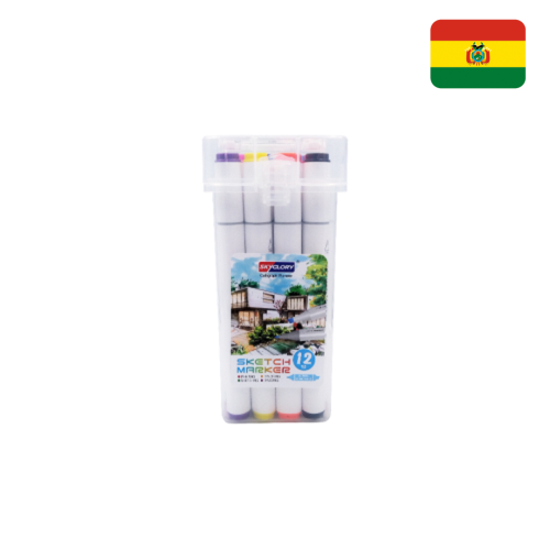 Set de 12 marcadores de bocetos de doble punta  SG-752-12