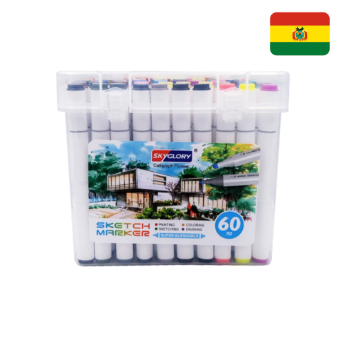 Set de 60 marcadores de bocetos de doble punta  SG-752-60