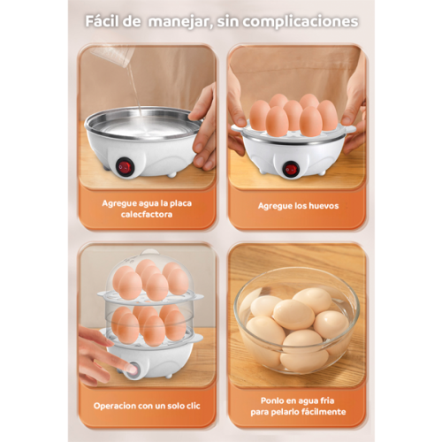 Mini vaporera para huevos electrica de 2 pisos SC-3102