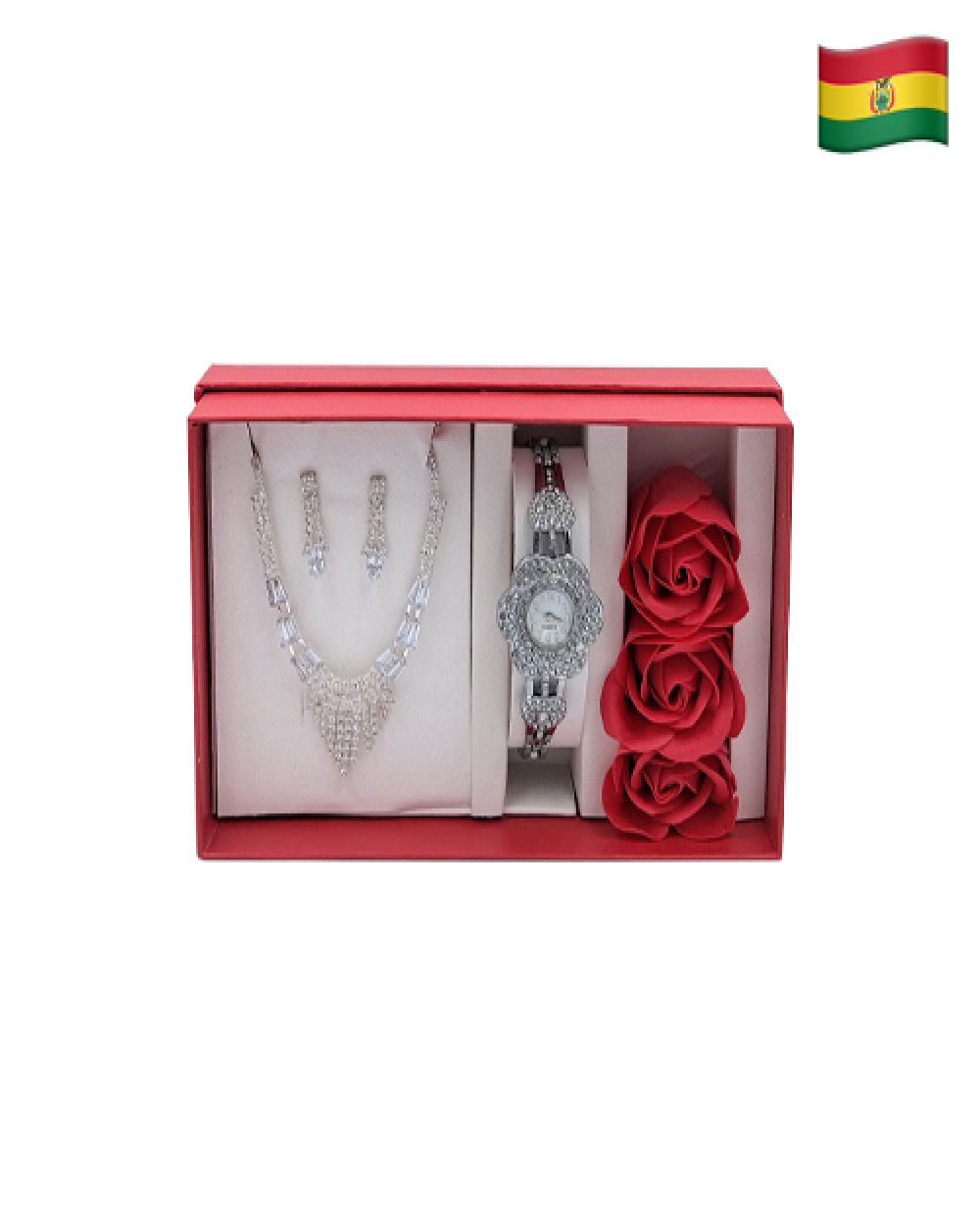 Conjunto de reloj ,collar y pendientes para mujer 3009