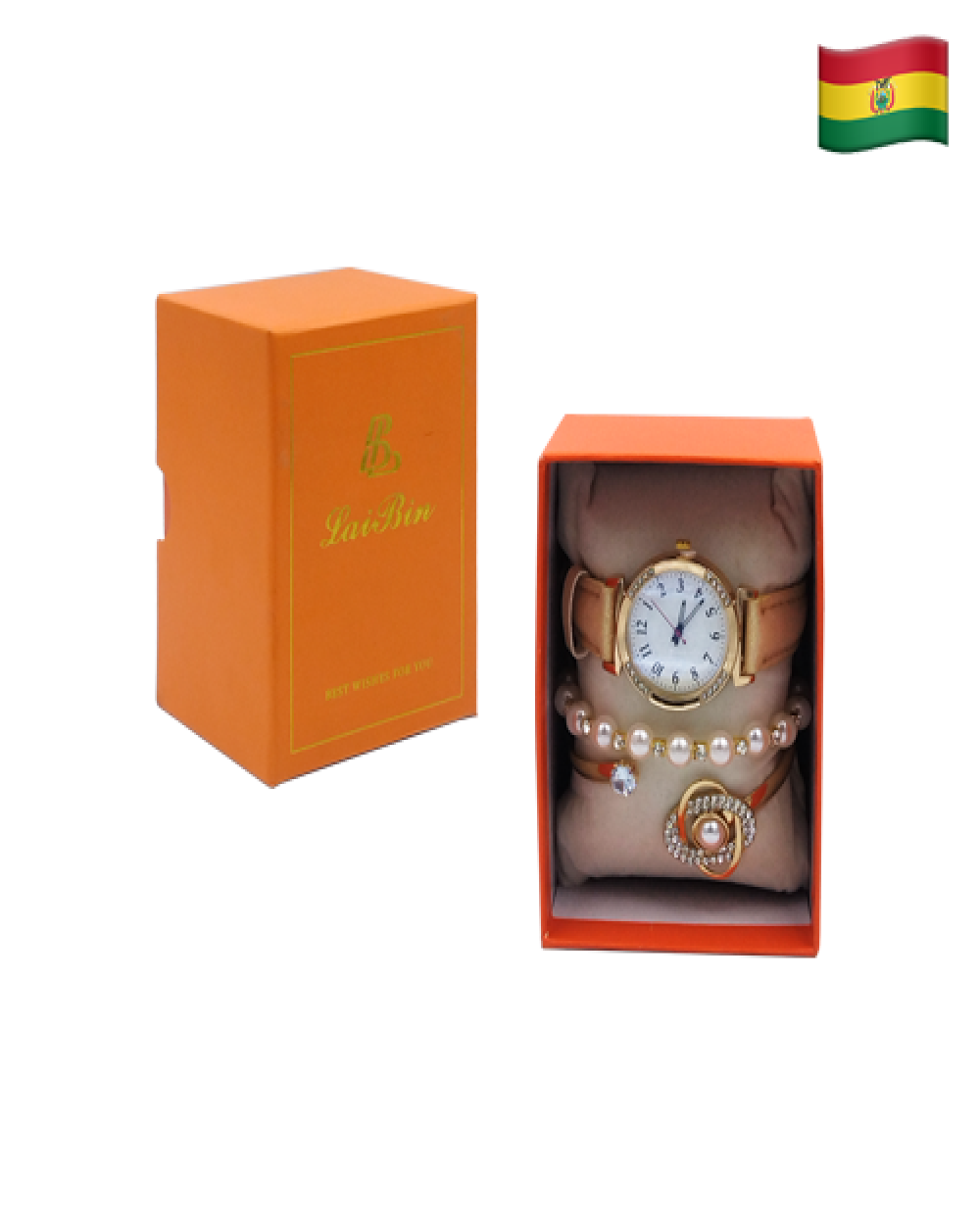 Conjunto de reloj y pulsera para mujer 3005