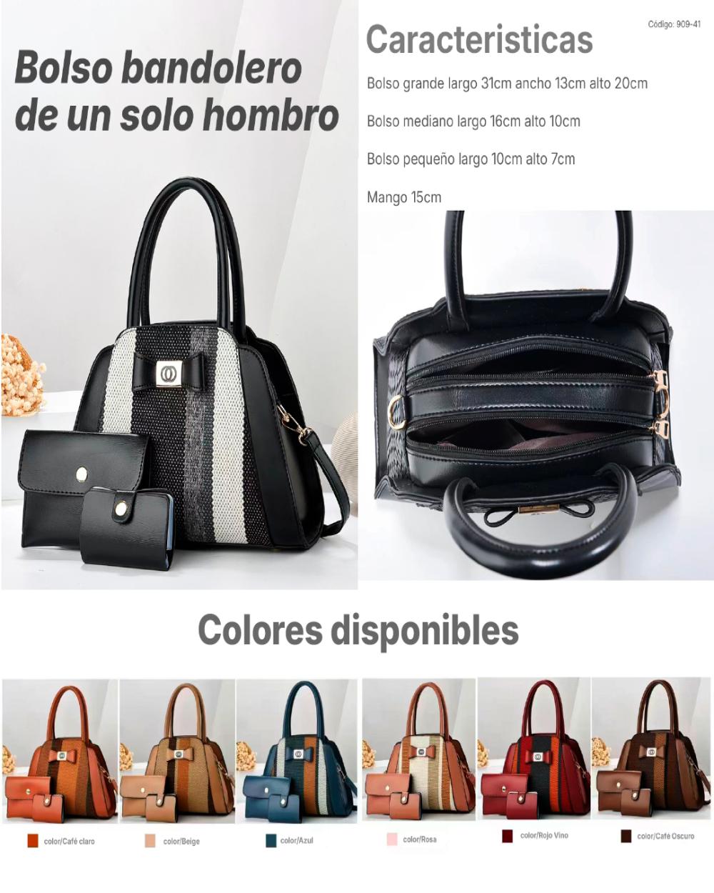 Set de 3 bolsos para mujer 909-41