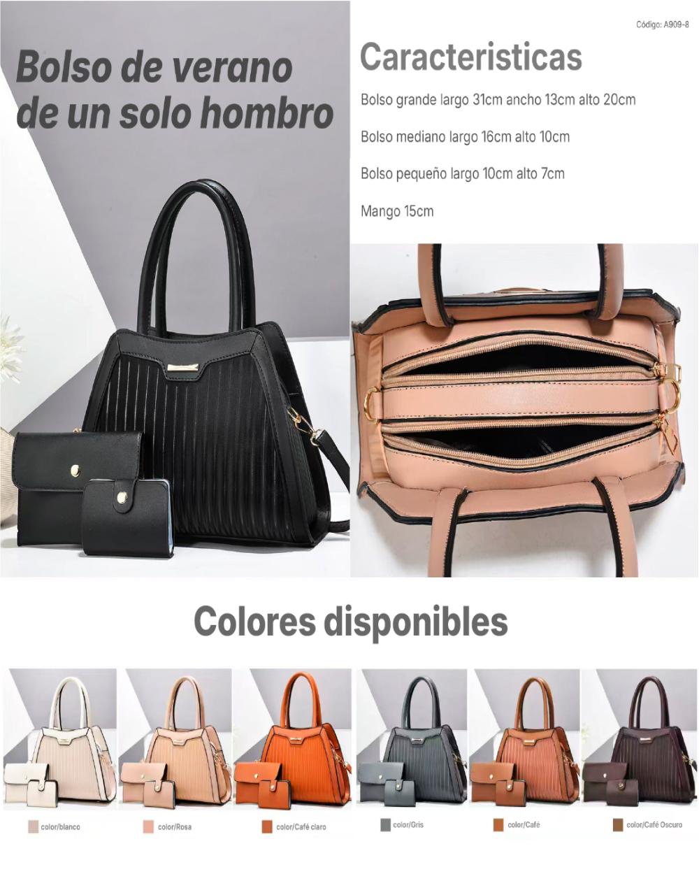 Set de 3 bolsos para mujer A909-8