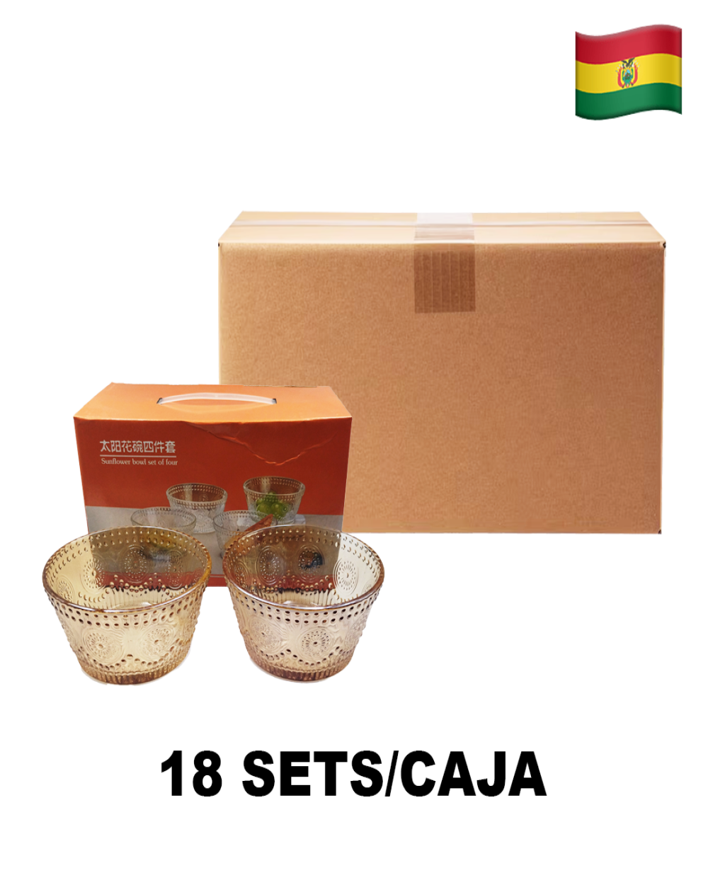 Cuencos de vidrio Q77701-4 (CAJA X 4SETS)