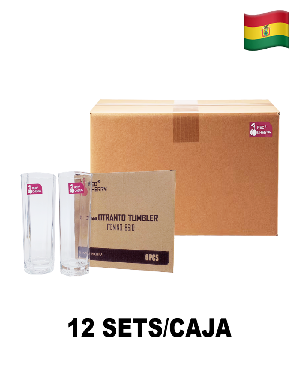 Vaso de vidrio  8610 (CAJA X 12SETS)