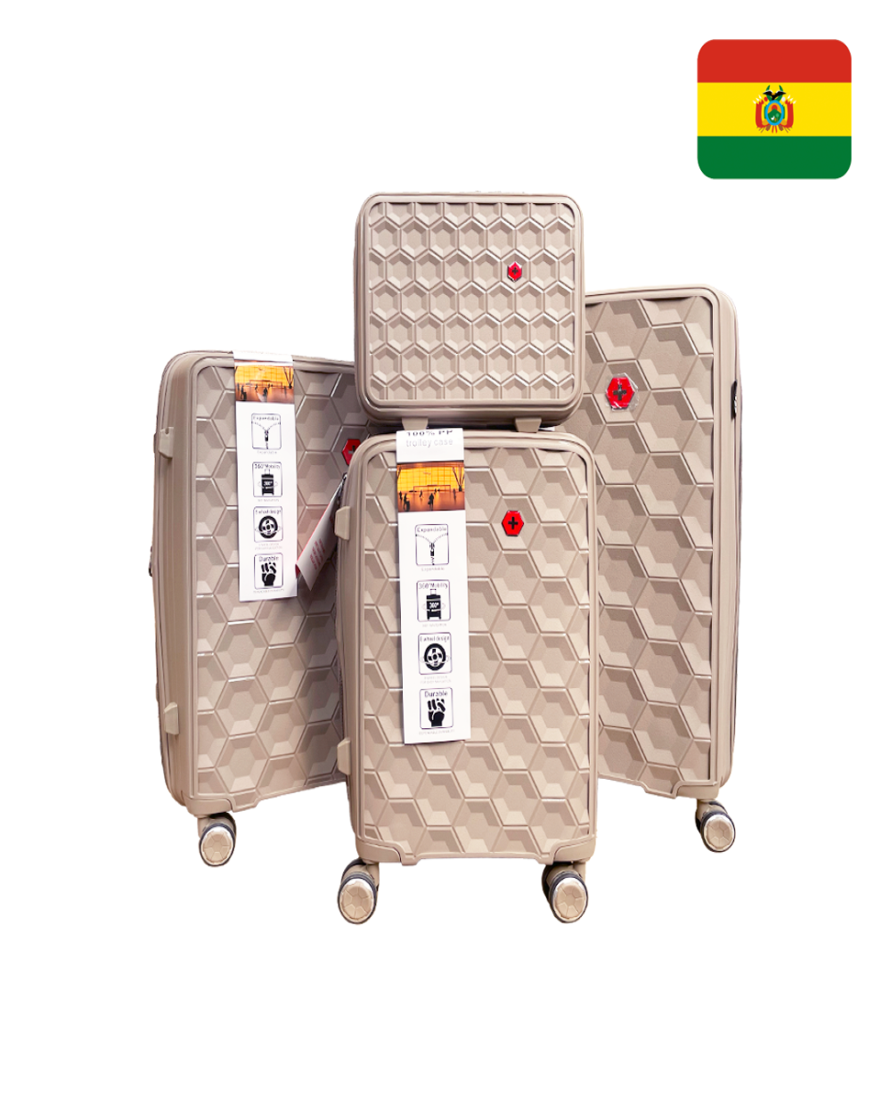 Set de 4 maletas para viajes PP816 Beige