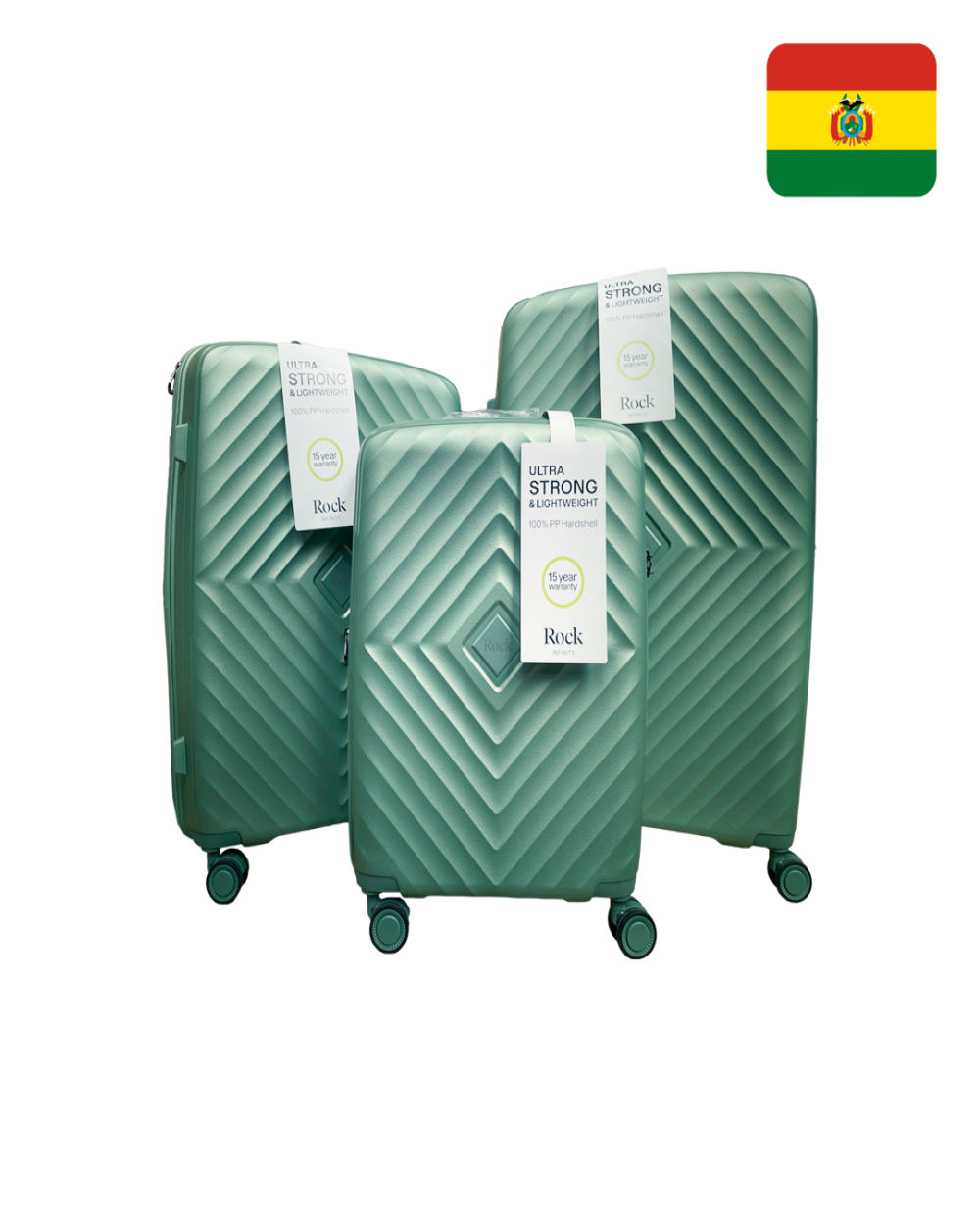 Set de 3 maletas de colores TR-0246 Verde