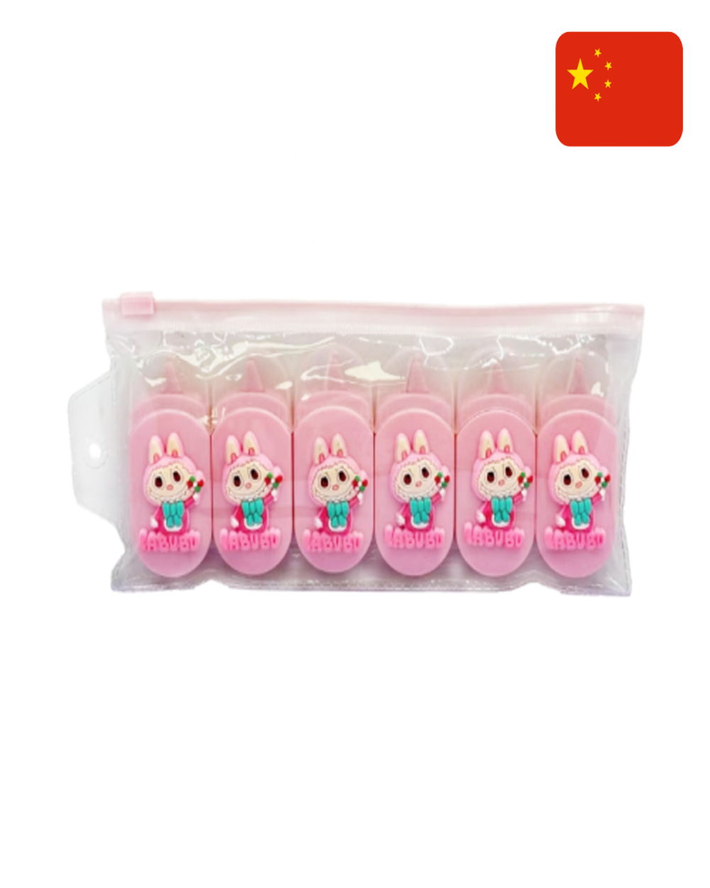 Set de 6 correctores Labubu 9502-Rosado