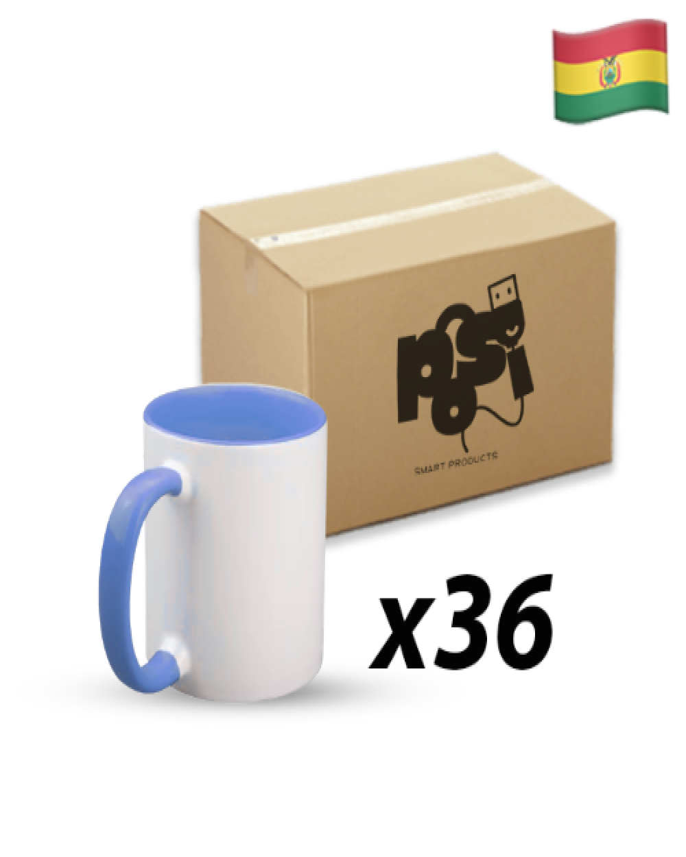 Tazas blancas de ceramica POSI 1ERAAA-AZUL OSCURO