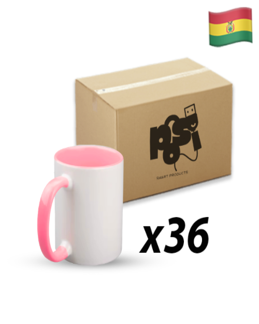 Tazas blancas de ceramica POSI 1ERAAA-ROSADO