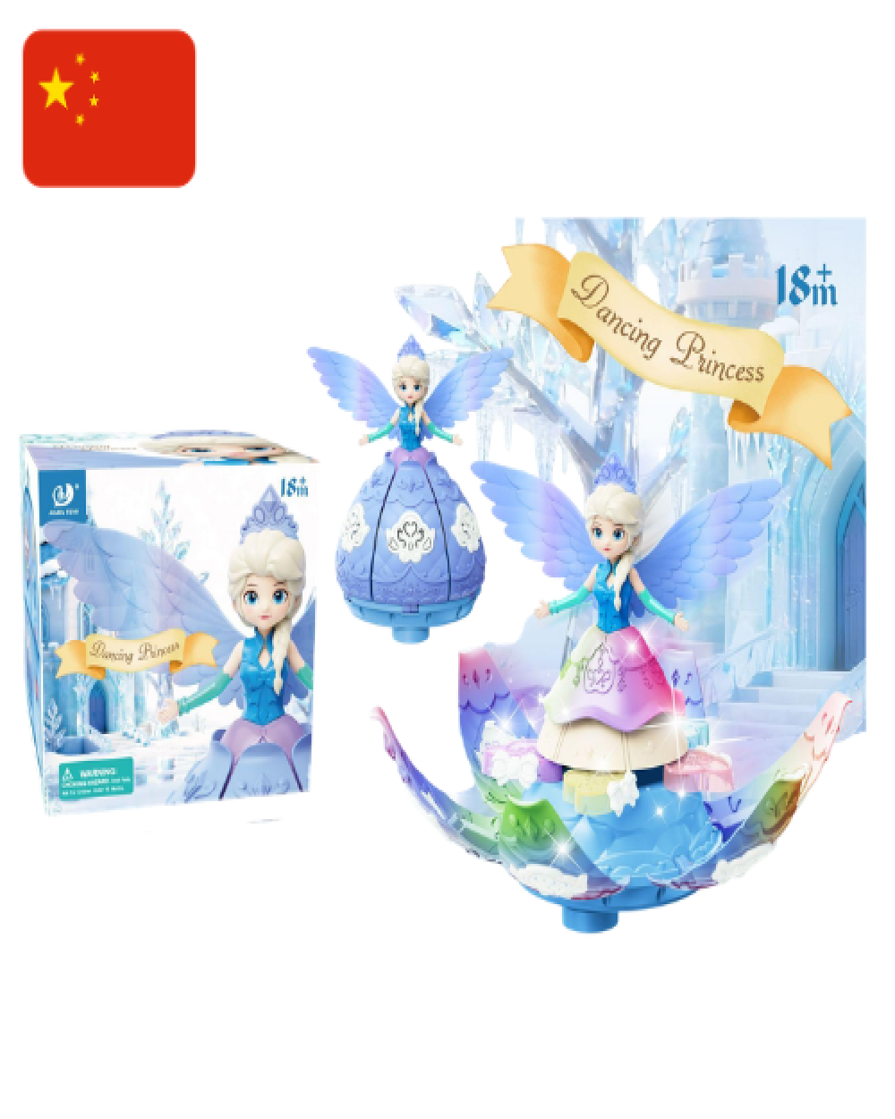 Princesa de nieve fantastica con musica de luces electricas (azul) 5457