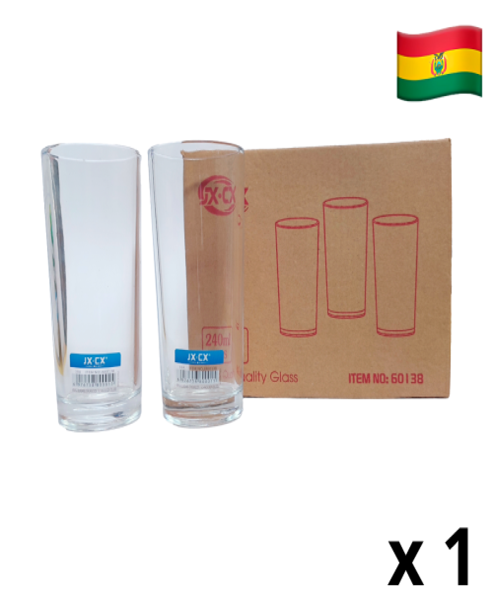 Set de 6 vasos de vidrio 60138 (UNIDAD)