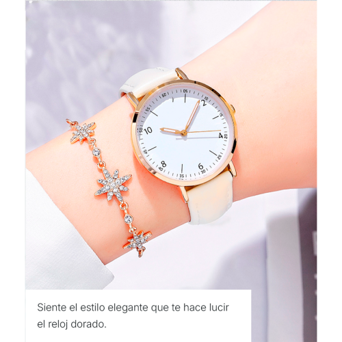 Conjunto de reloj y pulsera para mujer 3005