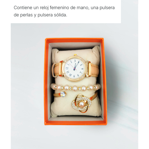 Conjunto de reloj y pulsera para mujer 3005
