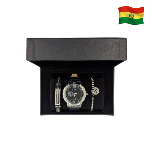 Reloj pulsera y manilla metalica 815-4