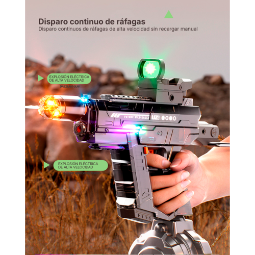 Pistola de agua con luces y sonido UZI  366
