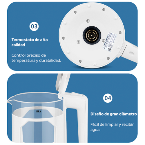 Hervidor eléctrico de 2 litros de vidrio  SC-334